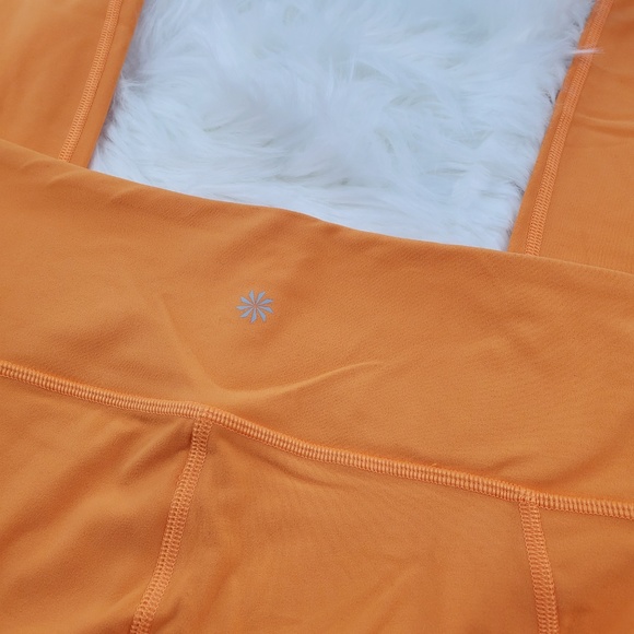 NWOT Athleta Orange Salutation Pocket Leggings - Picture 5 of 6